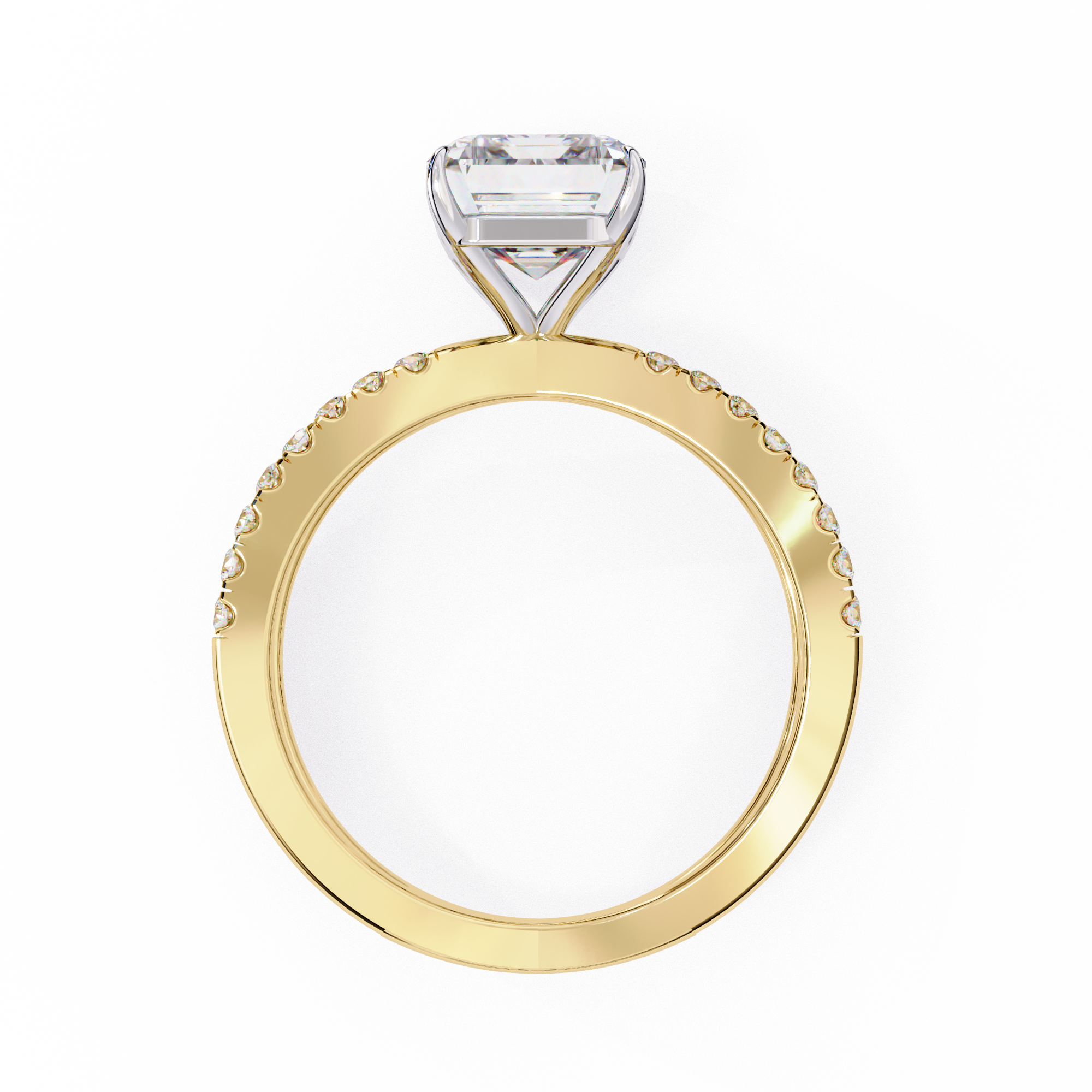 Elegant Split Shank Radiant Cut Engagement Ring