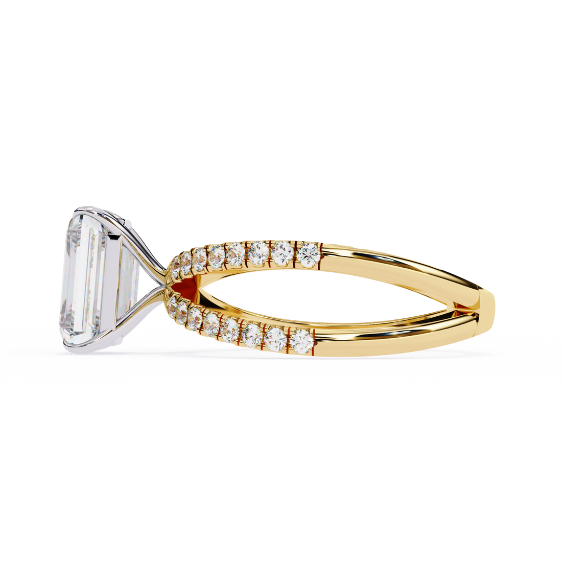 Elegant Split Shank Radiant Cut Engagement Ring