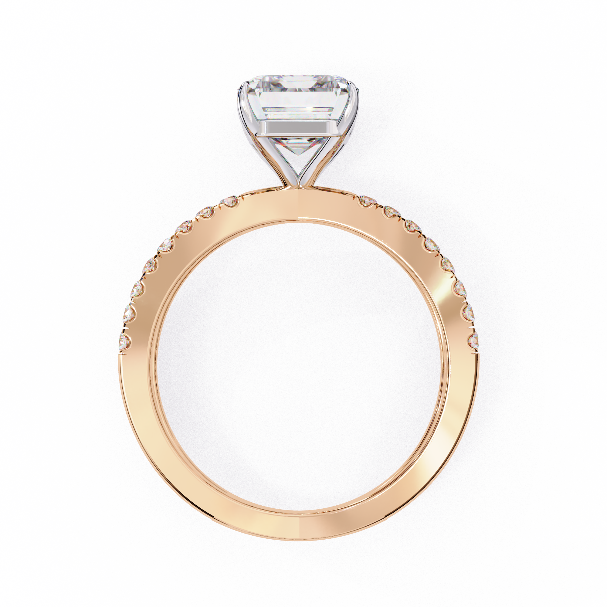 Elegant Split Shank Radiant Cut Engagement Ring