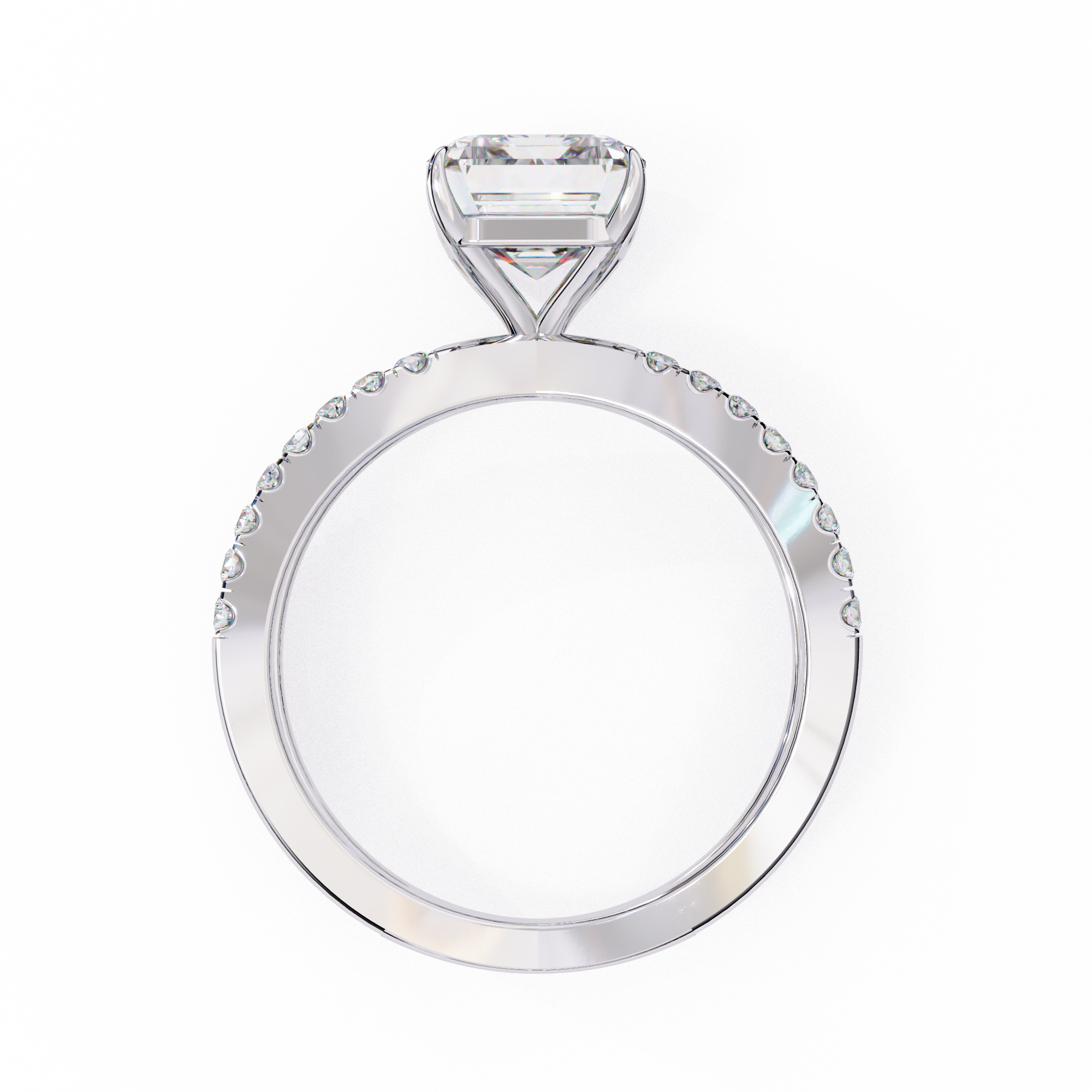 Elegant Split Shank Radiant Cut Engagement Ring