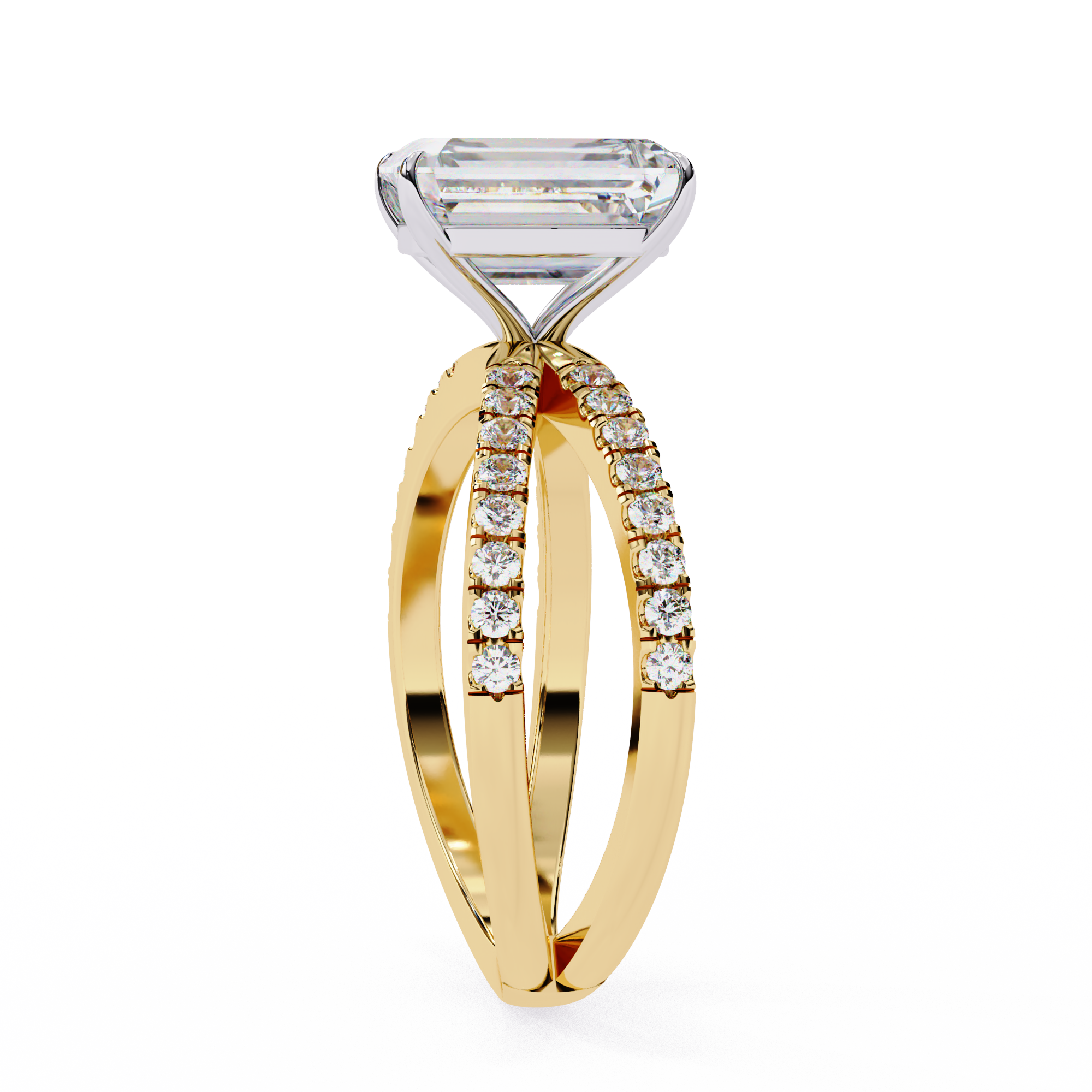 Elegant Split Shank Radiant Cut Engagement Ring