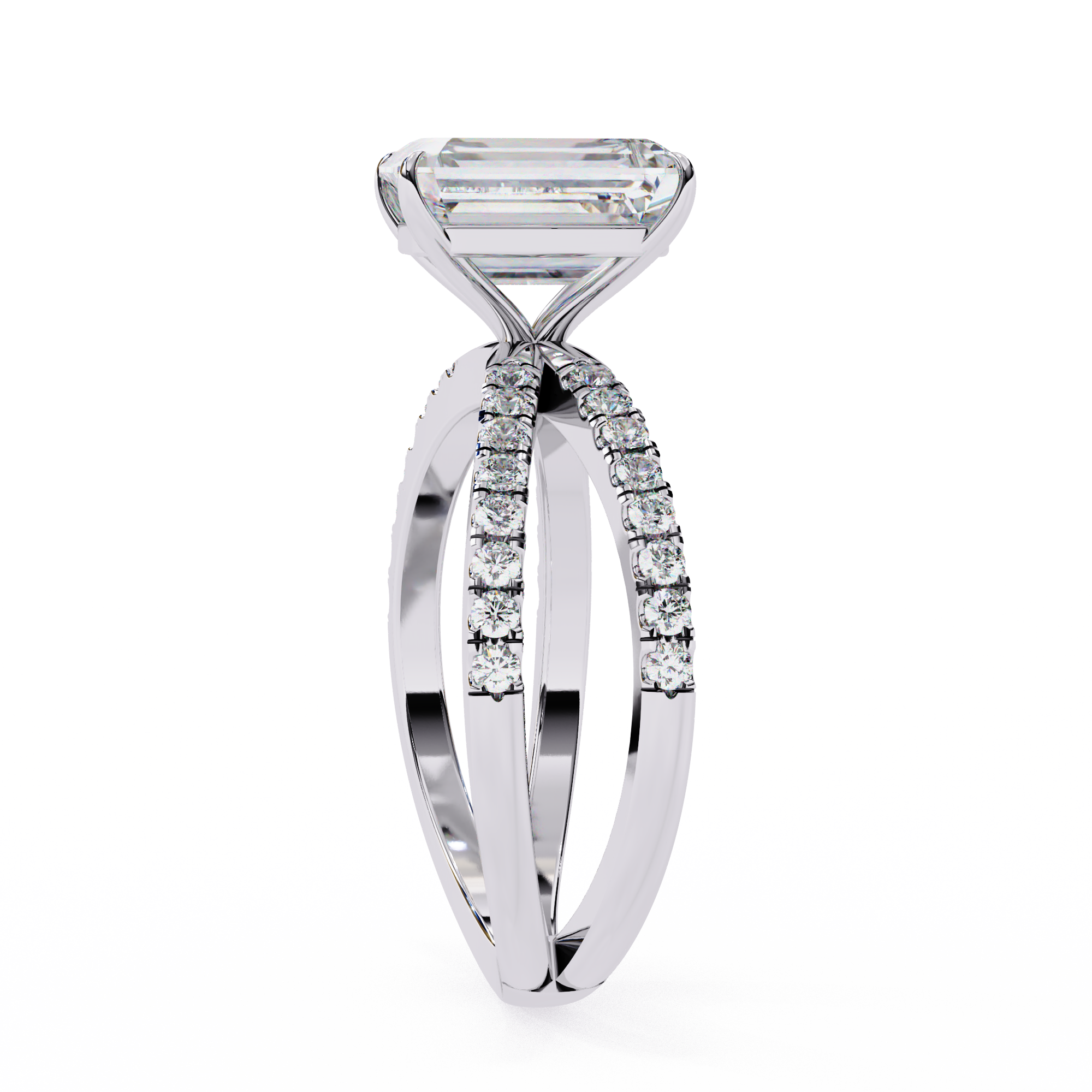 Elegant Split Shank Radiant Cut Engagement Ring