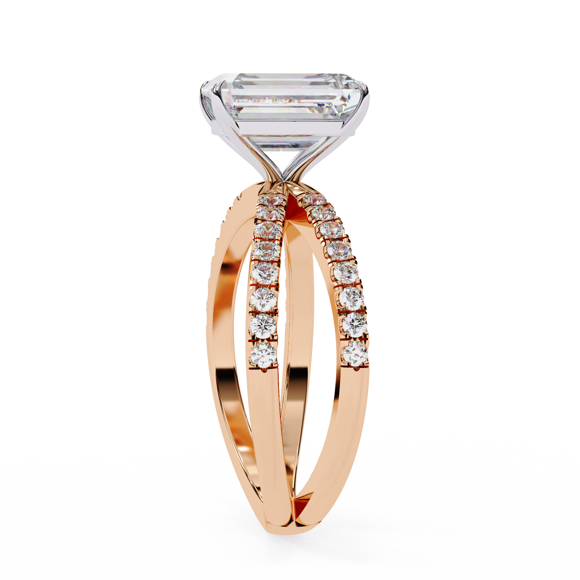 Elegant Split Shank Radiant Cut Engagement Ring
