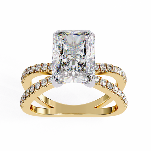 Elegant Split Shank Radiant Cut Engagement Ring