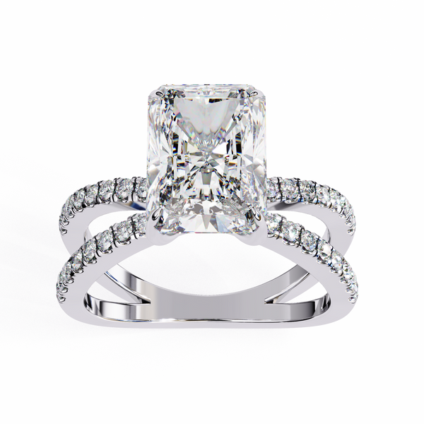Elegant Split Shank Radiant Cut Engagement Ring