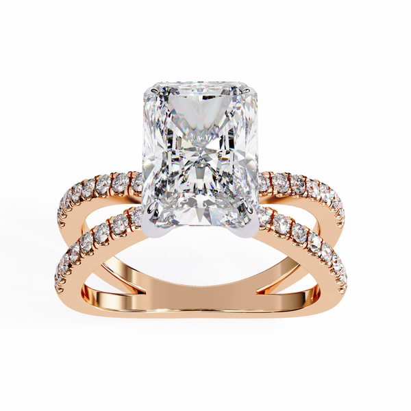 Elegant Split Shank Radiant Cut Engagement Ring