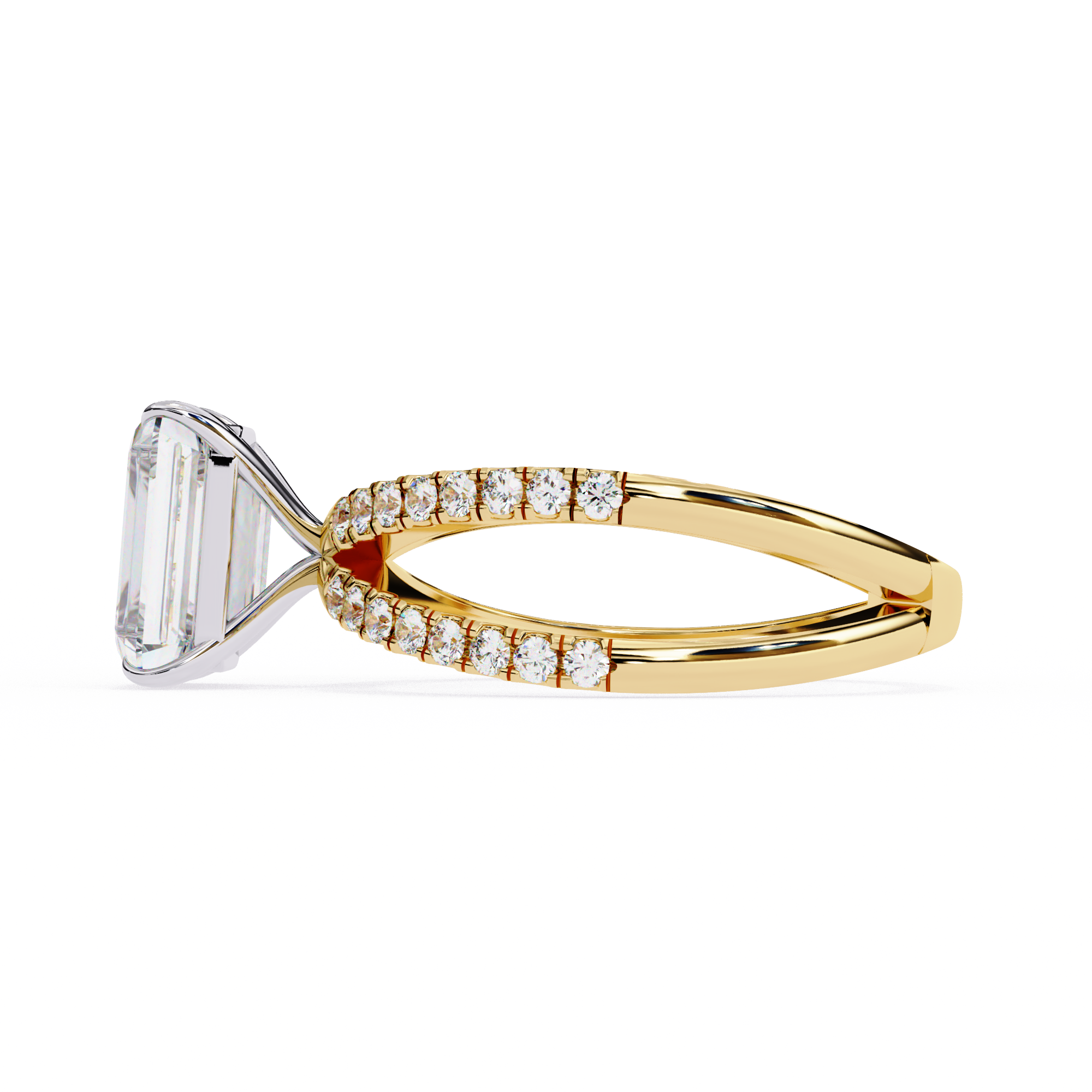 Elegant Split Shank Radiant Cut Engagement Ring