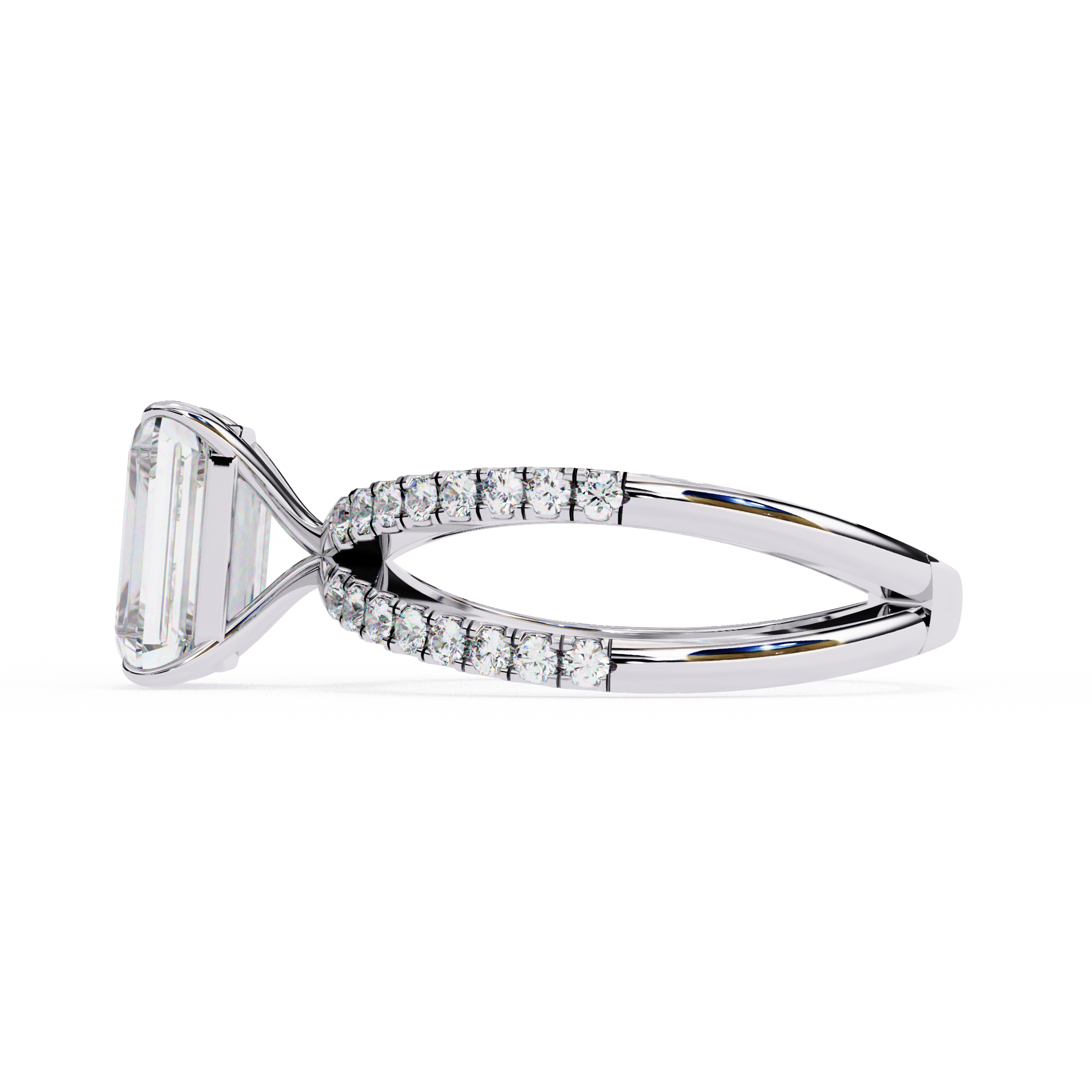 Elegant Split Shank Radiant Cut Engagement Ring