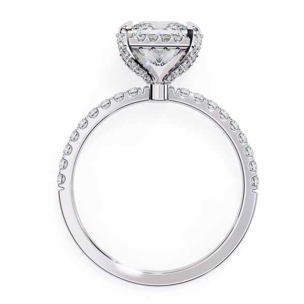 Regal Radiance Princess Cut halo Ring