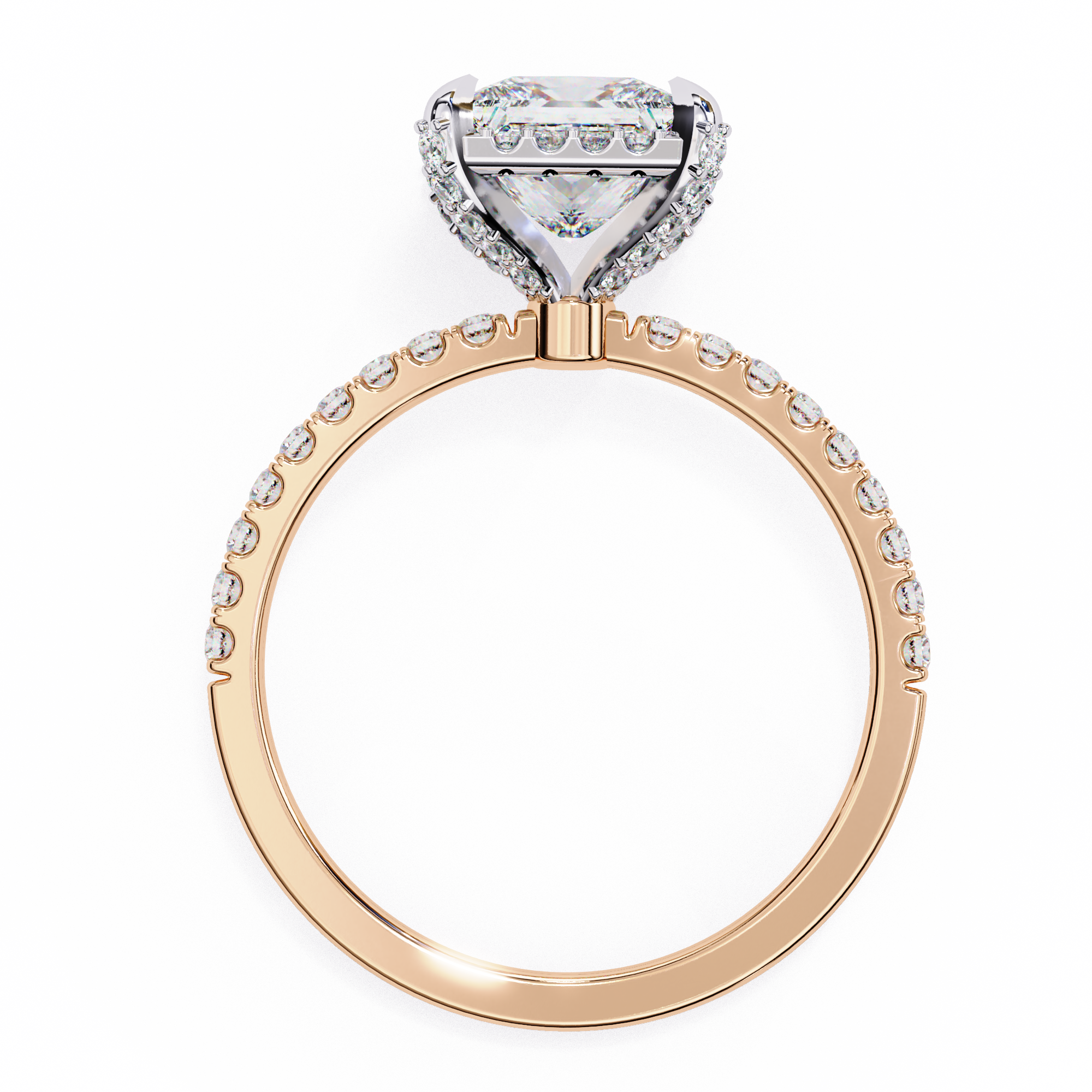 Regal Radiance Princess Cut halo Ring