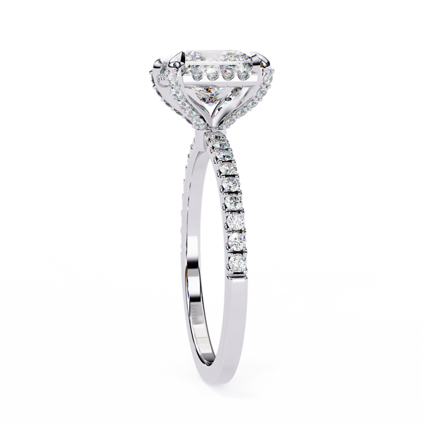 Regal Radiance Princess Cut halo Ring