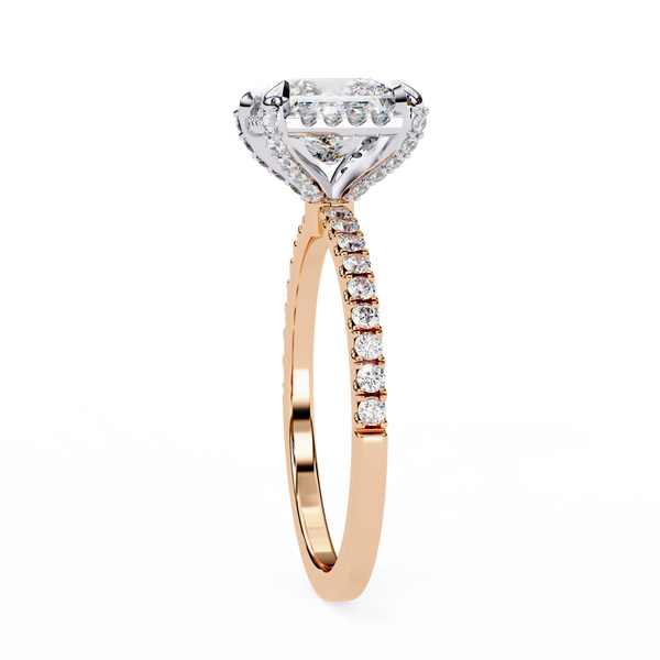 Regal Radiance Princess Cut halo Ring
