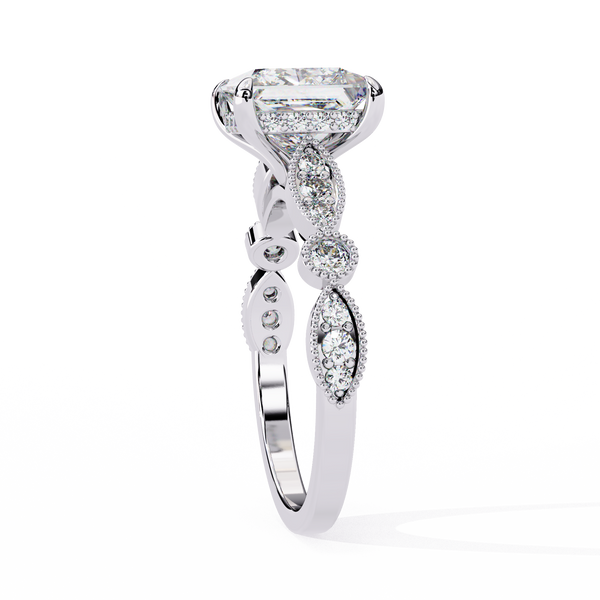 Golden Lattice Solitaire Diamond Ring