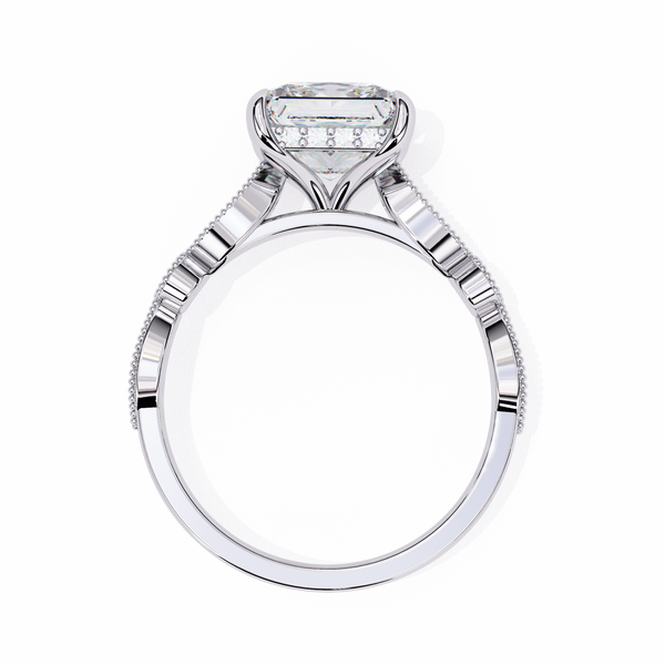 Golden Lattice Solitaire Diamond Ring