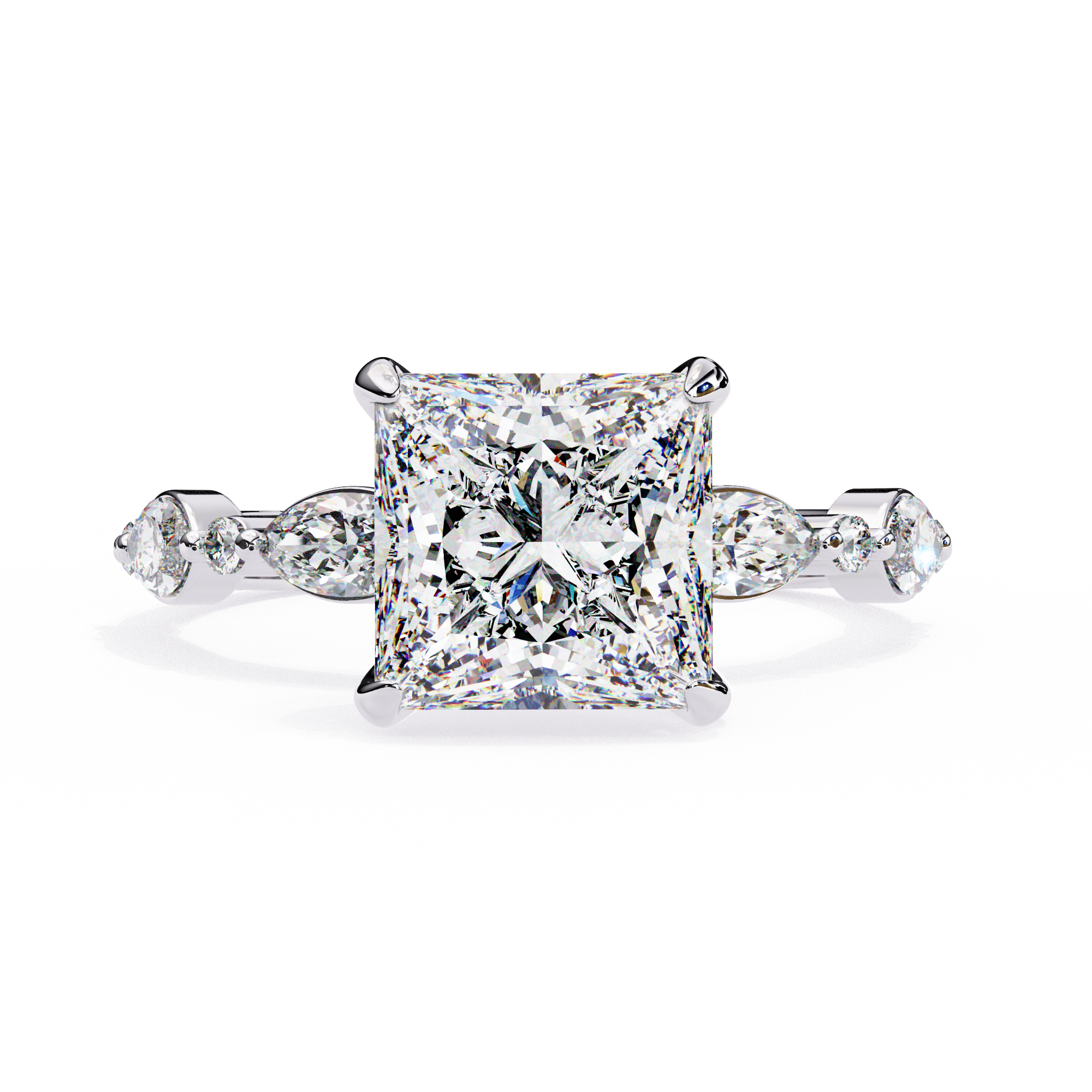 Renaissance Princess Cut Solitaire Diamond Ring