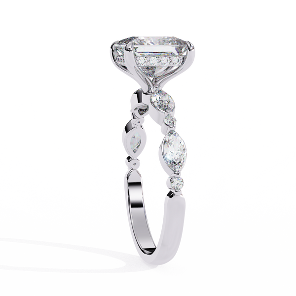 Renaissance Princess Cut Solitaire Diamond Ring