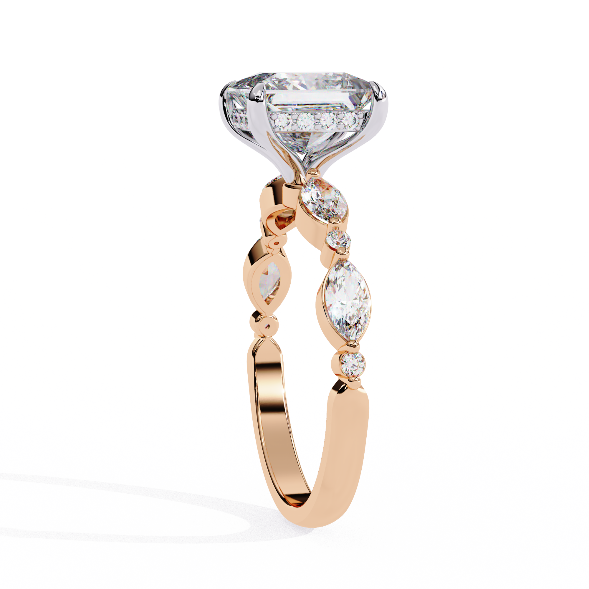 Renaissance Princess Cut Solitaire Diamond Ring