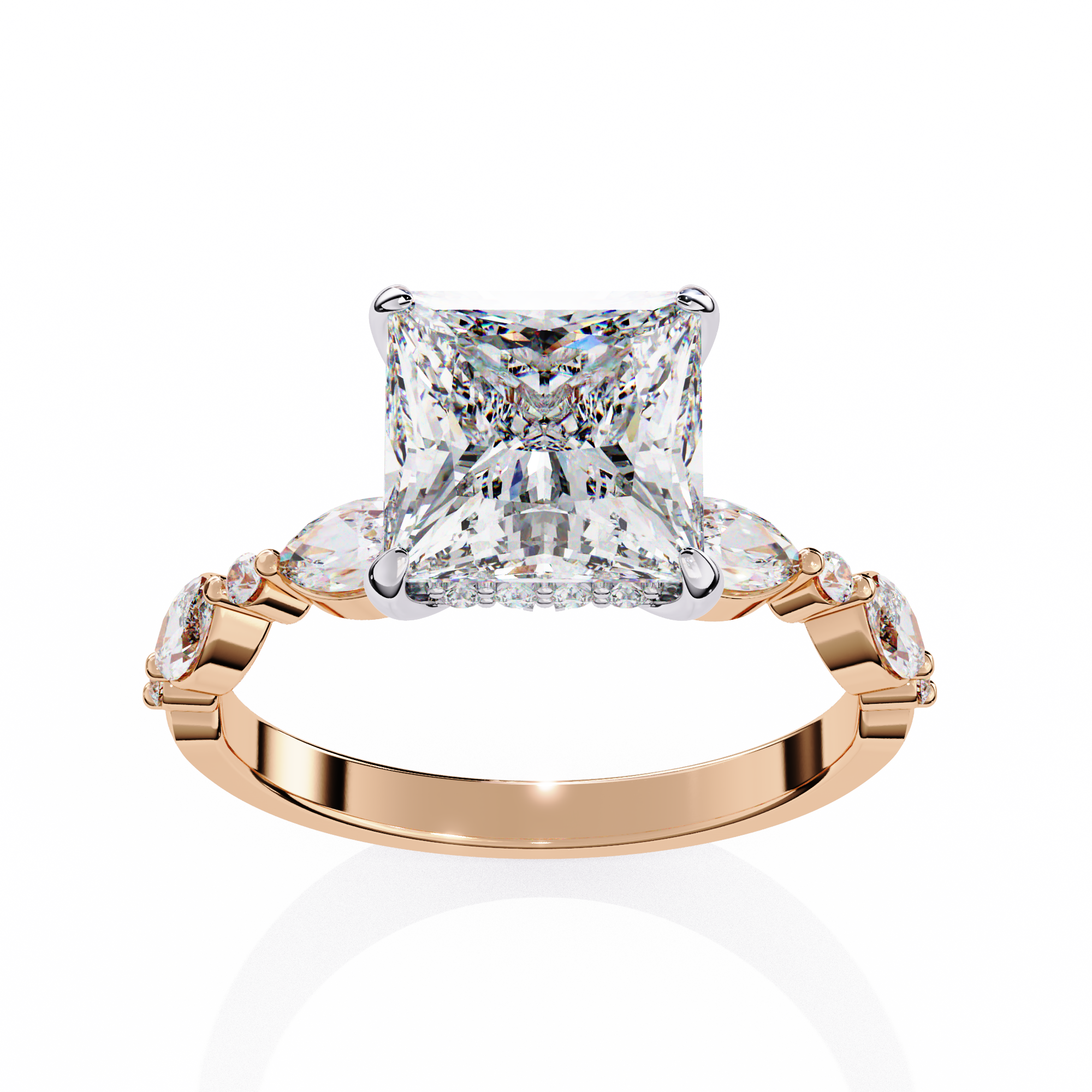 Renaissance Princess Cut Solitaire Diamond Ring