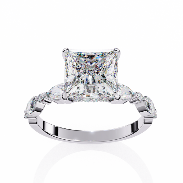 Renaissance Princess Cut Solitaire Diamond Ring
