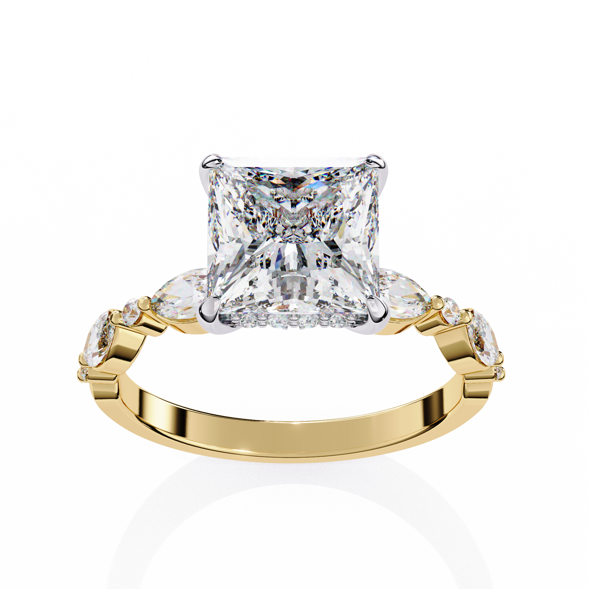 Renaissance Princess Cut Solitaire Diamond Ring