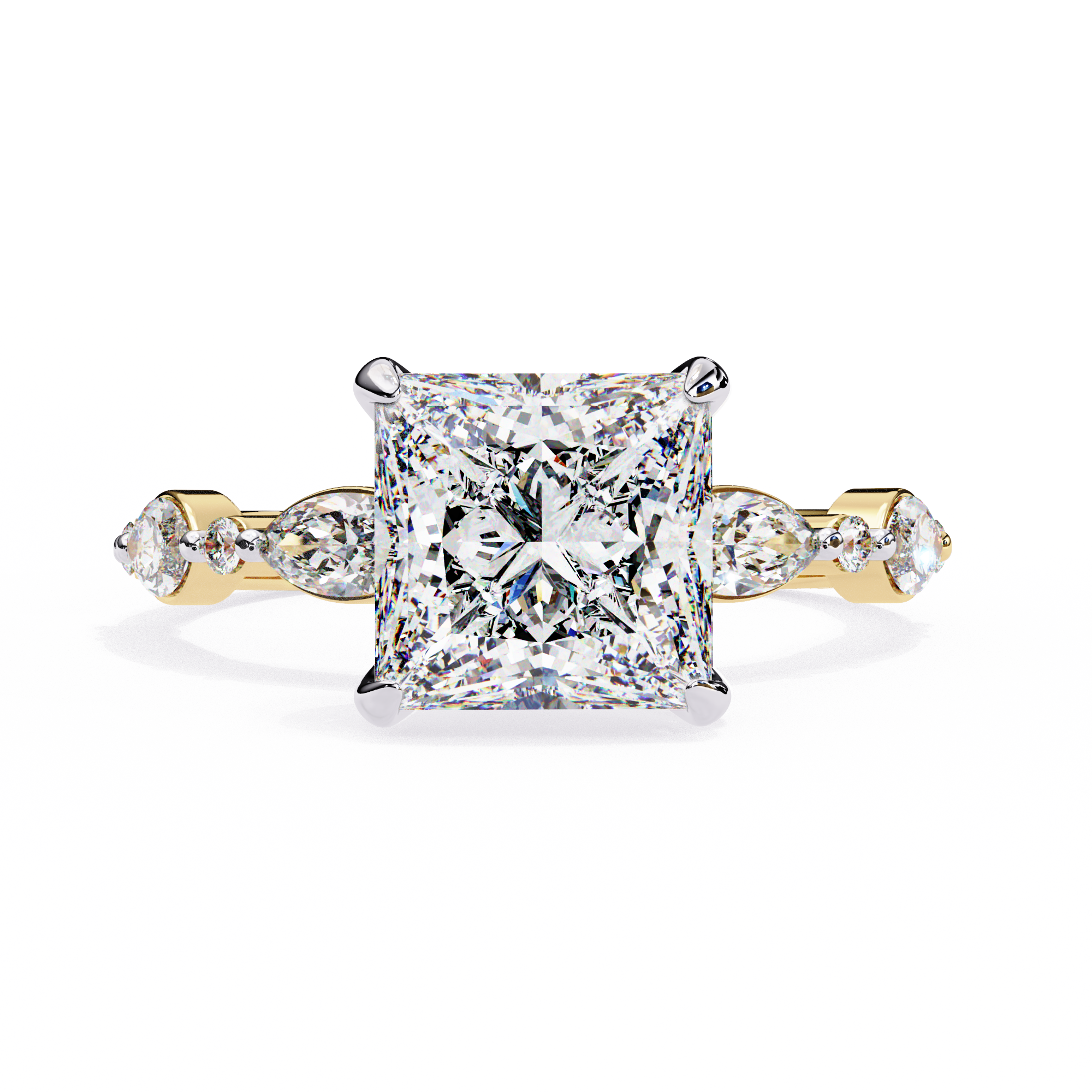 Renaissance Princess Cut Solitaire Diamond Ring