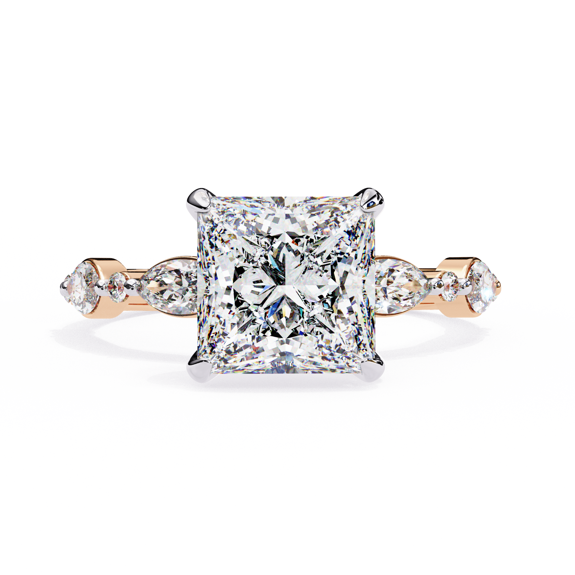 Renaissance Princess Cut Solitaire Diamond Ring