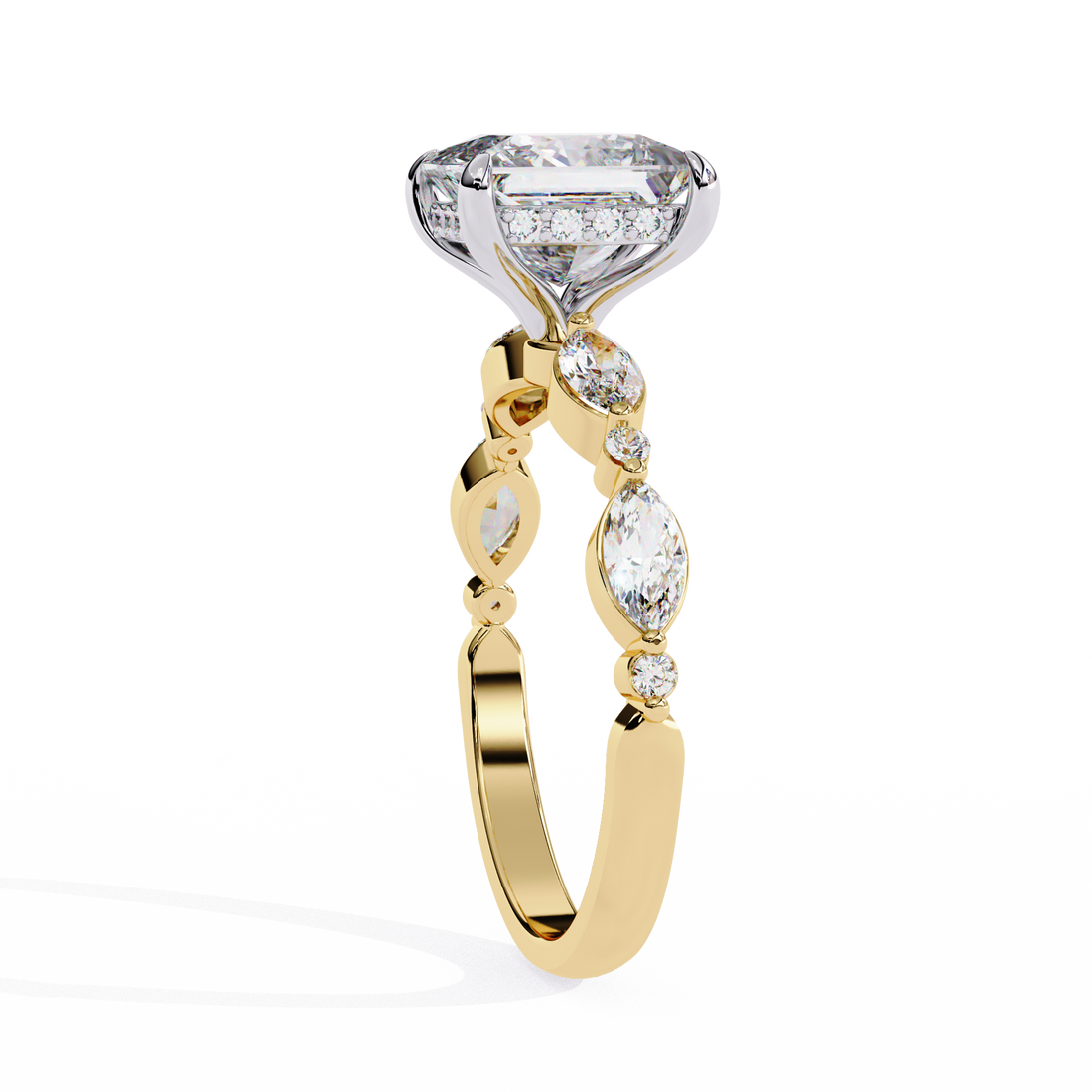 Renaissance Princess Cut Solitaire Diamond Ring