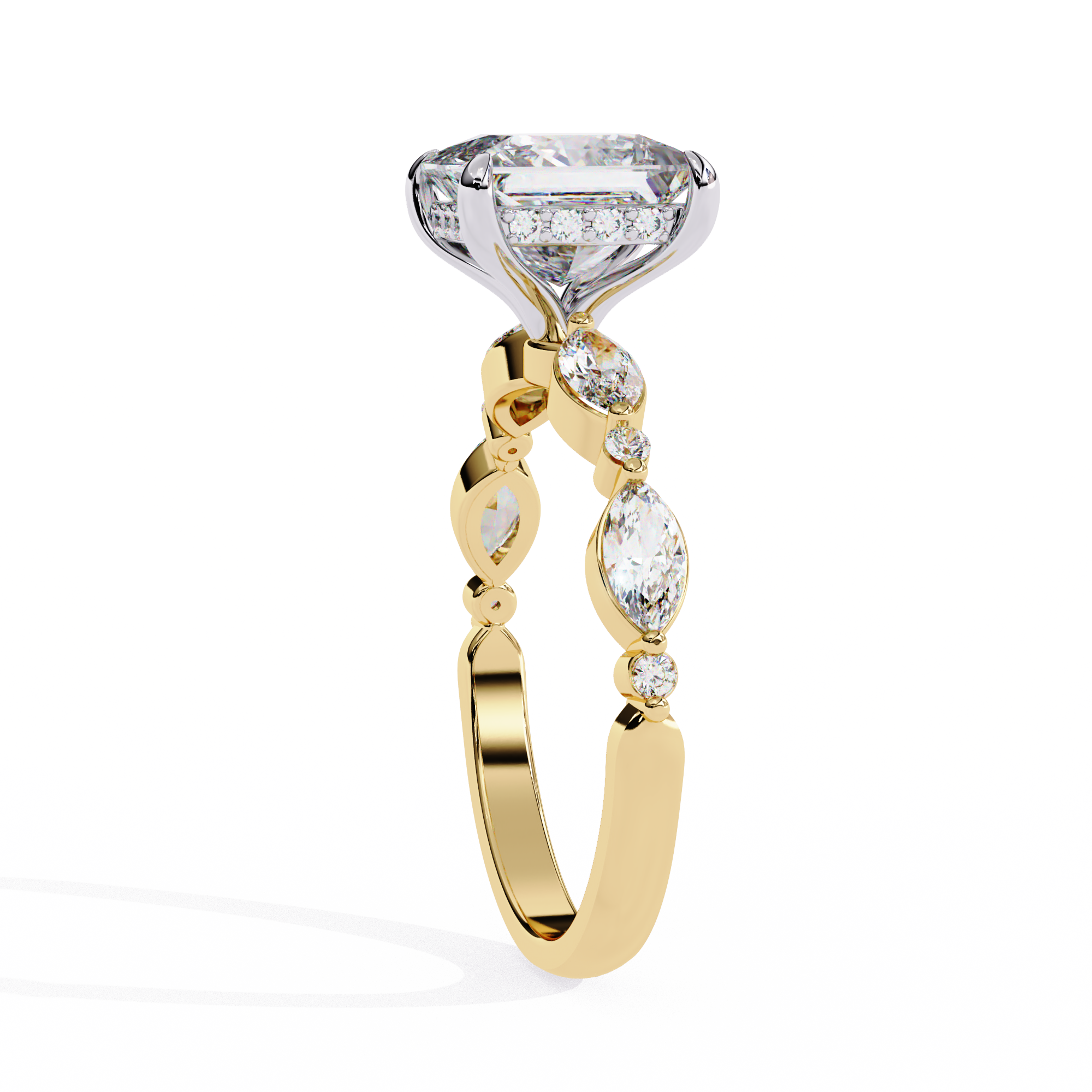Renaissance Princess Cut Solitaire Diamond Ring