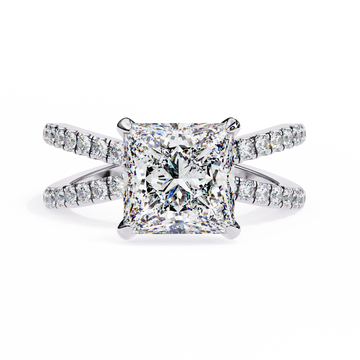 Split Shank Princess Solitaire Ring