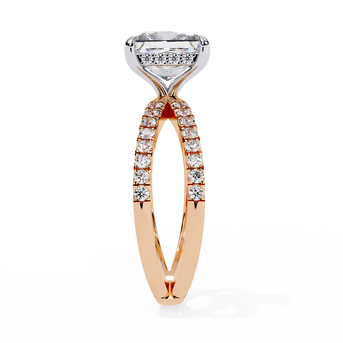 Split Shank Princess Solitaire Ring