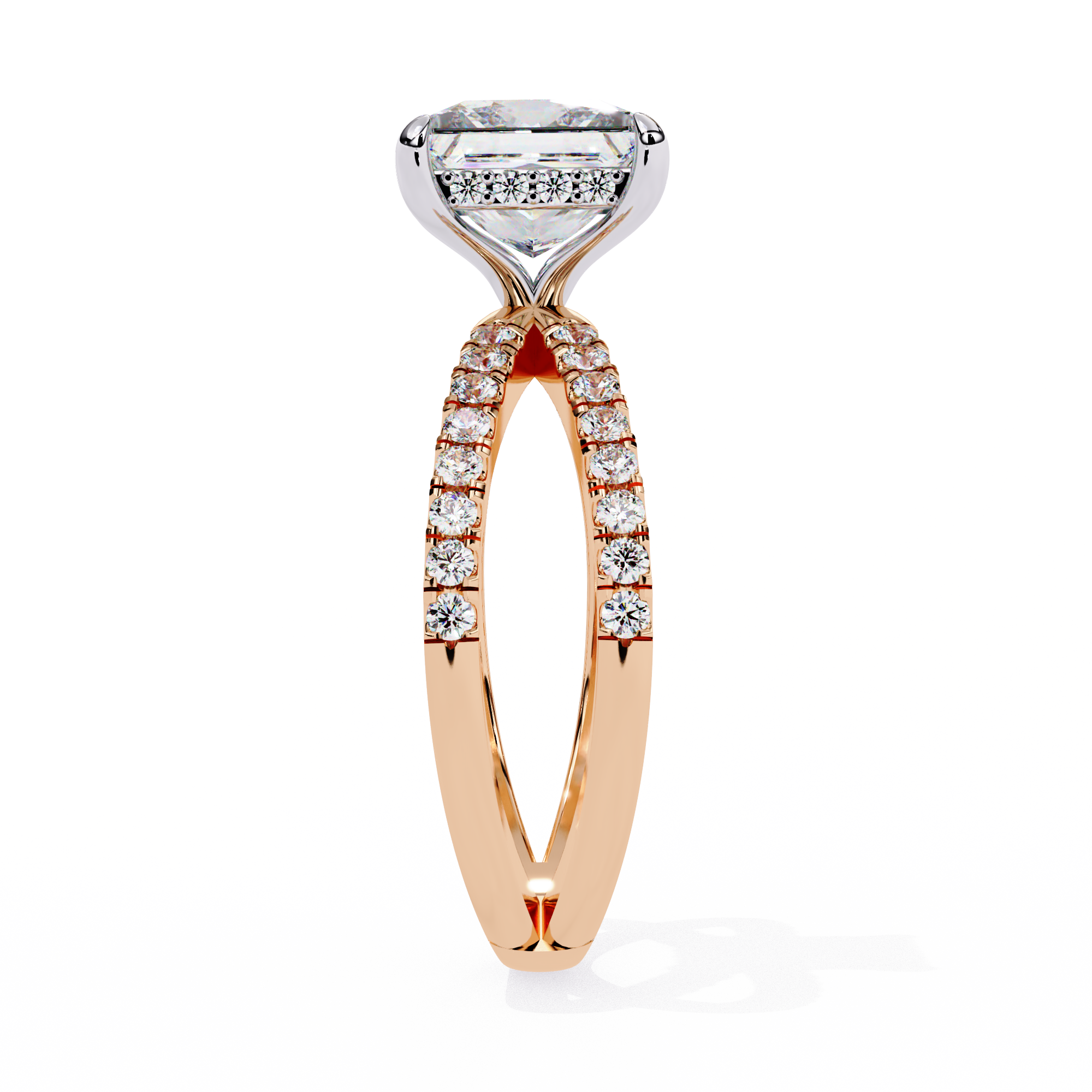 Split Shank Princess Solitaire Ring