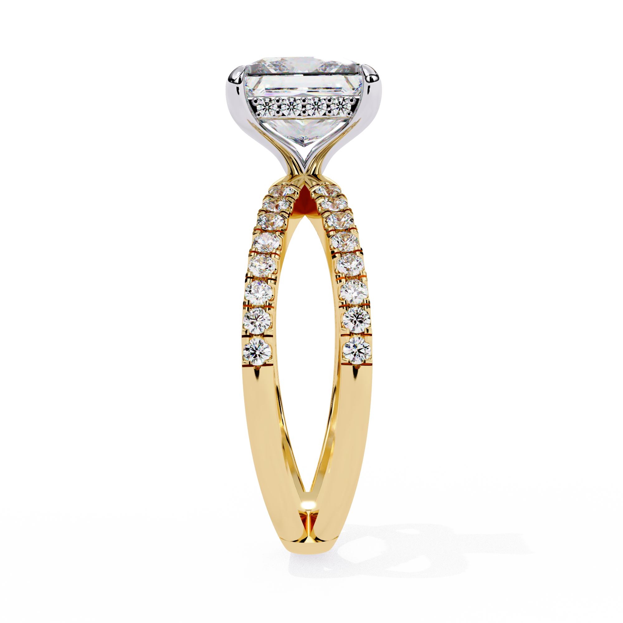 Split Shank Princess Solitaire Ring
