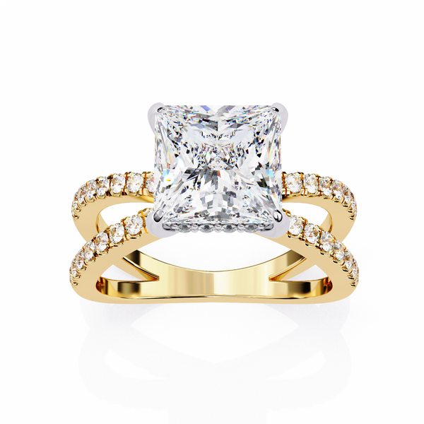 Split Shank Princess Solitaire Ring