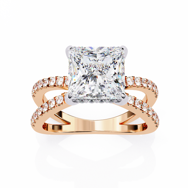 Split Shank Princess Solitaire Ring