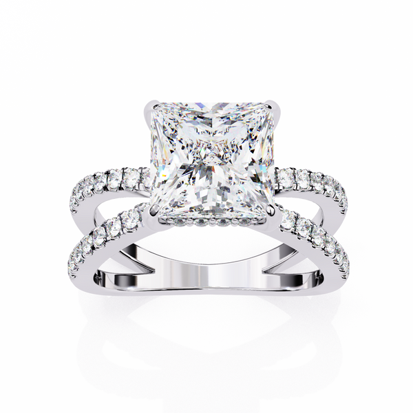 Split Shank Princess Solitaire Ring