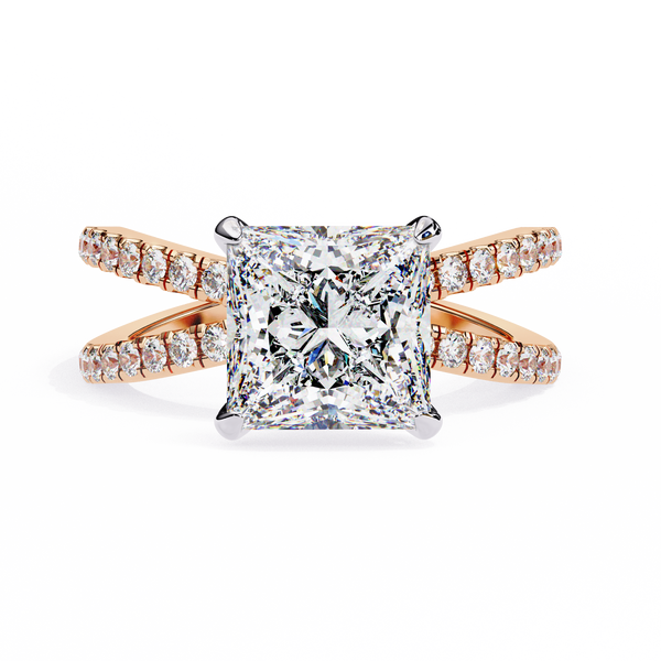 Split Shank Princess Solitaire Ring