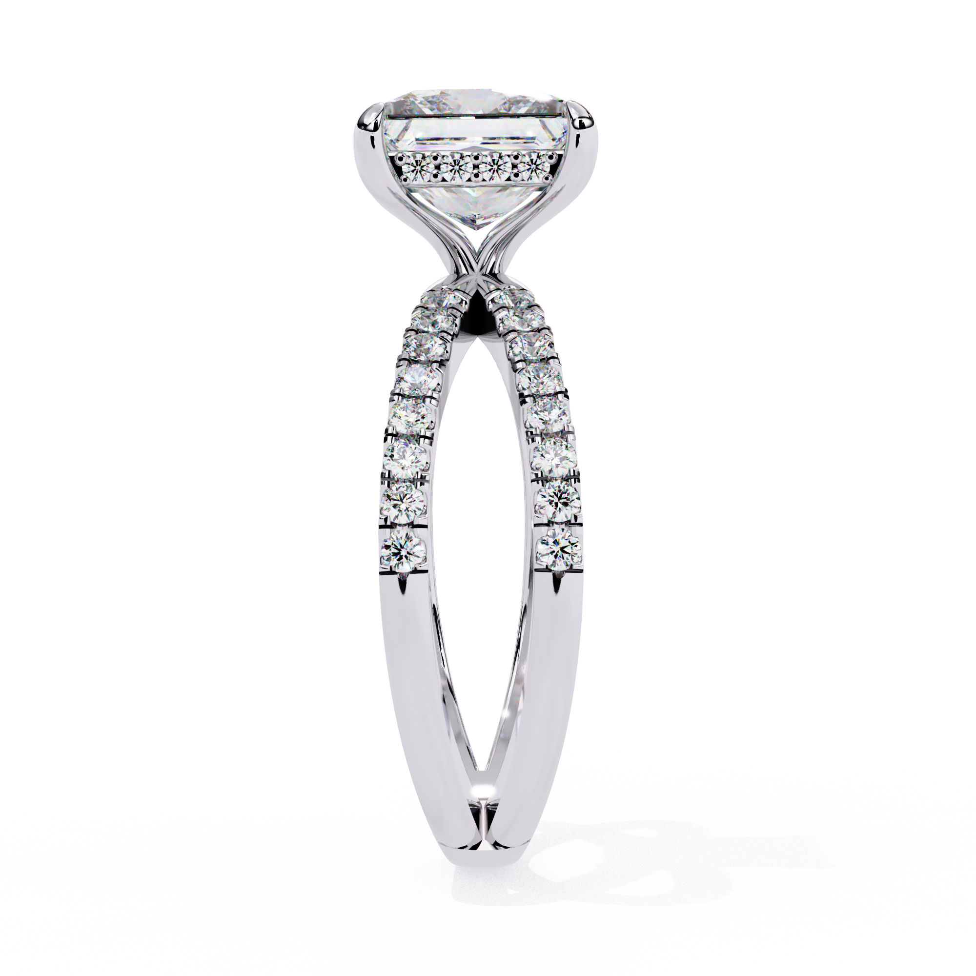 Split Shank Princess Solitaire Ring