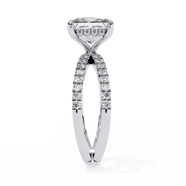 Split Shank Princess Solitaire Ring