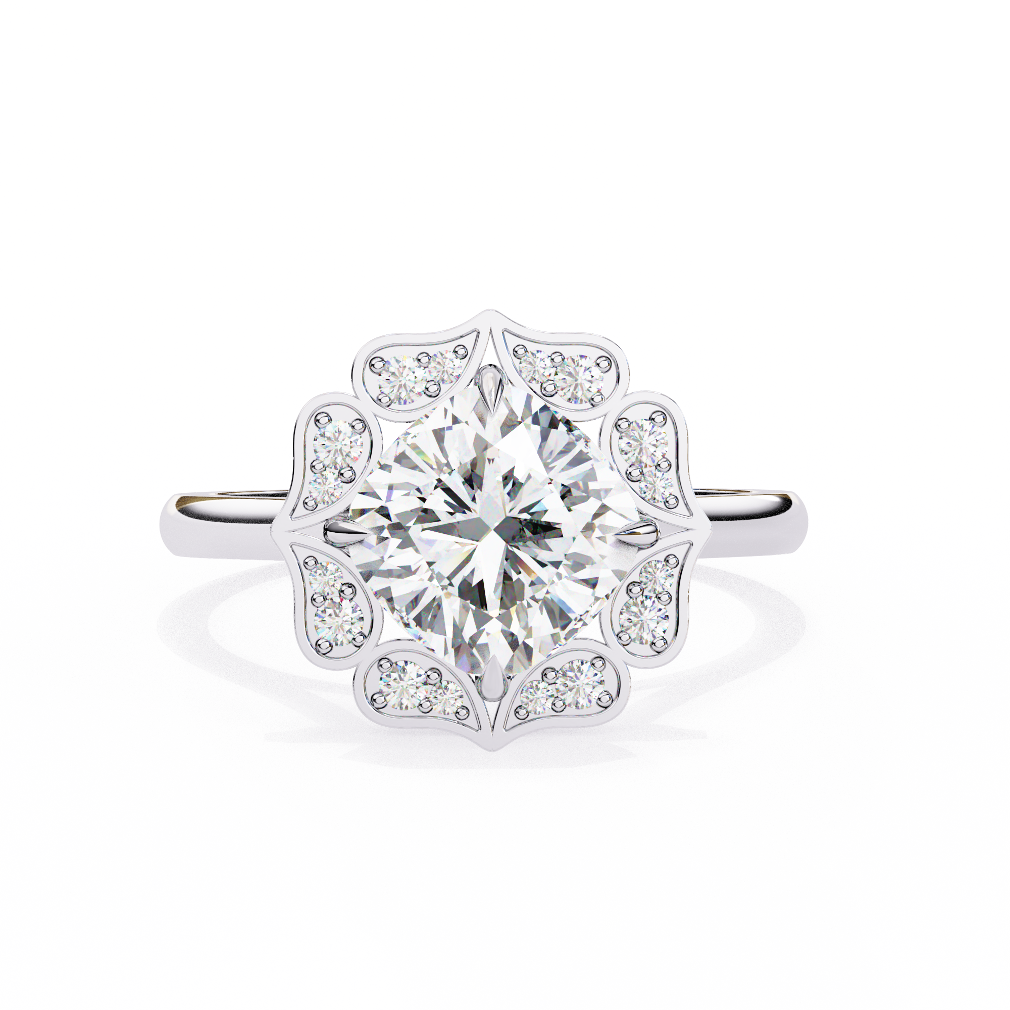 Delicate Petal Diamond Ring