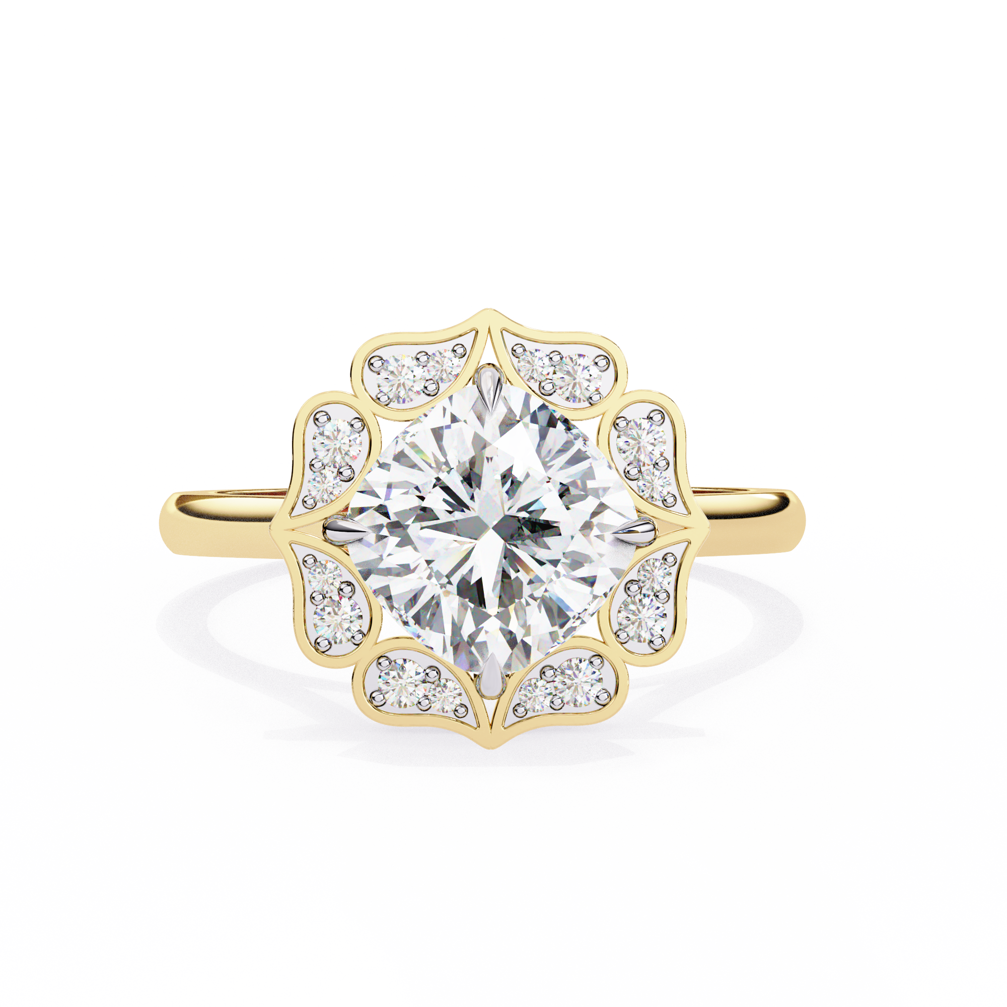 Delicate Petal Diamond Ring