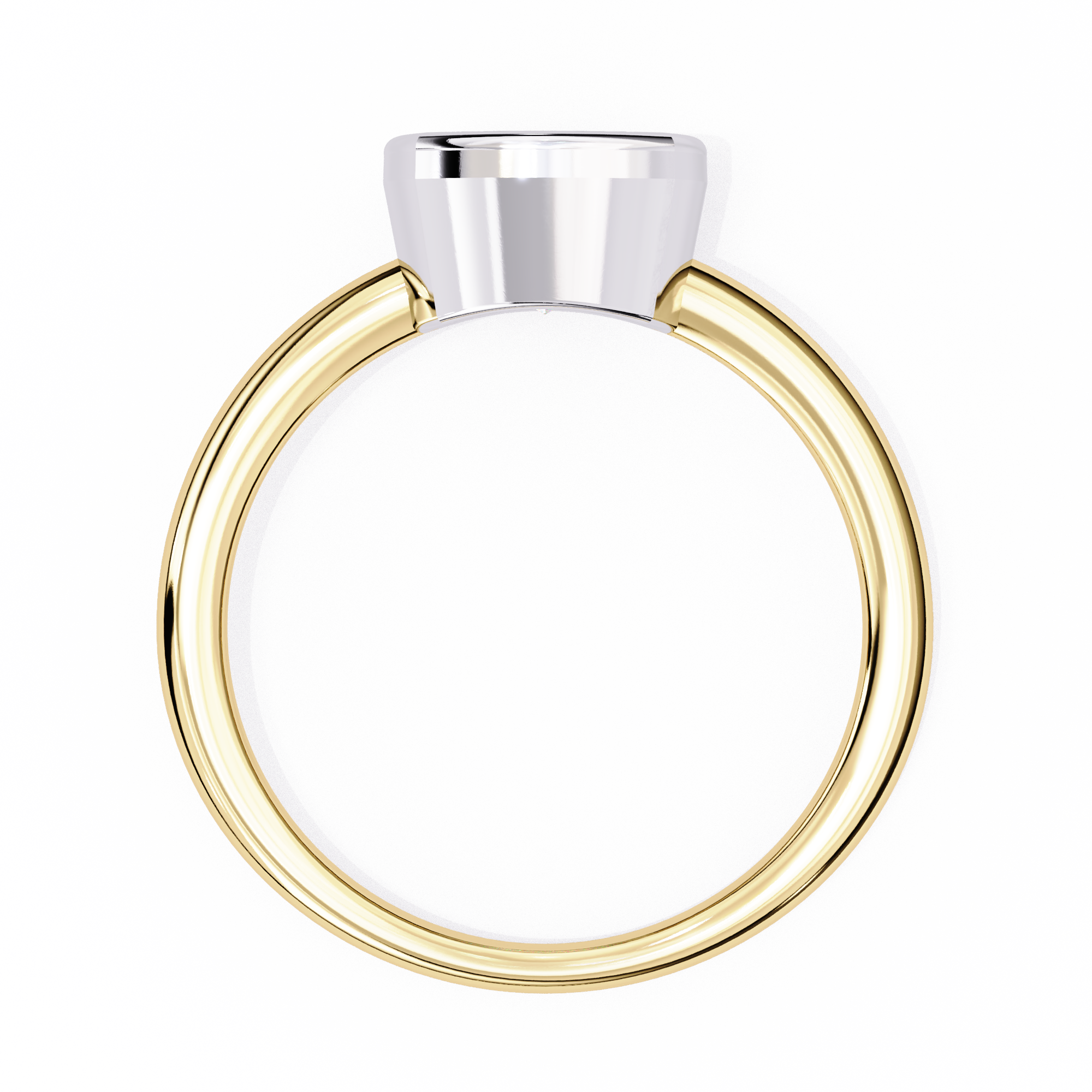 Bezel Set Cushion Solitaire Diamond Ring
