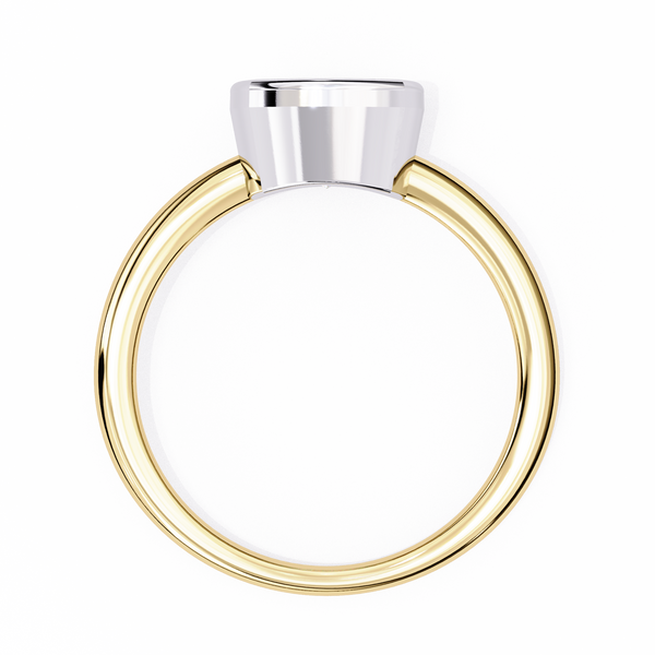 Bezel Set Cushion Solitaire Diamond Ring