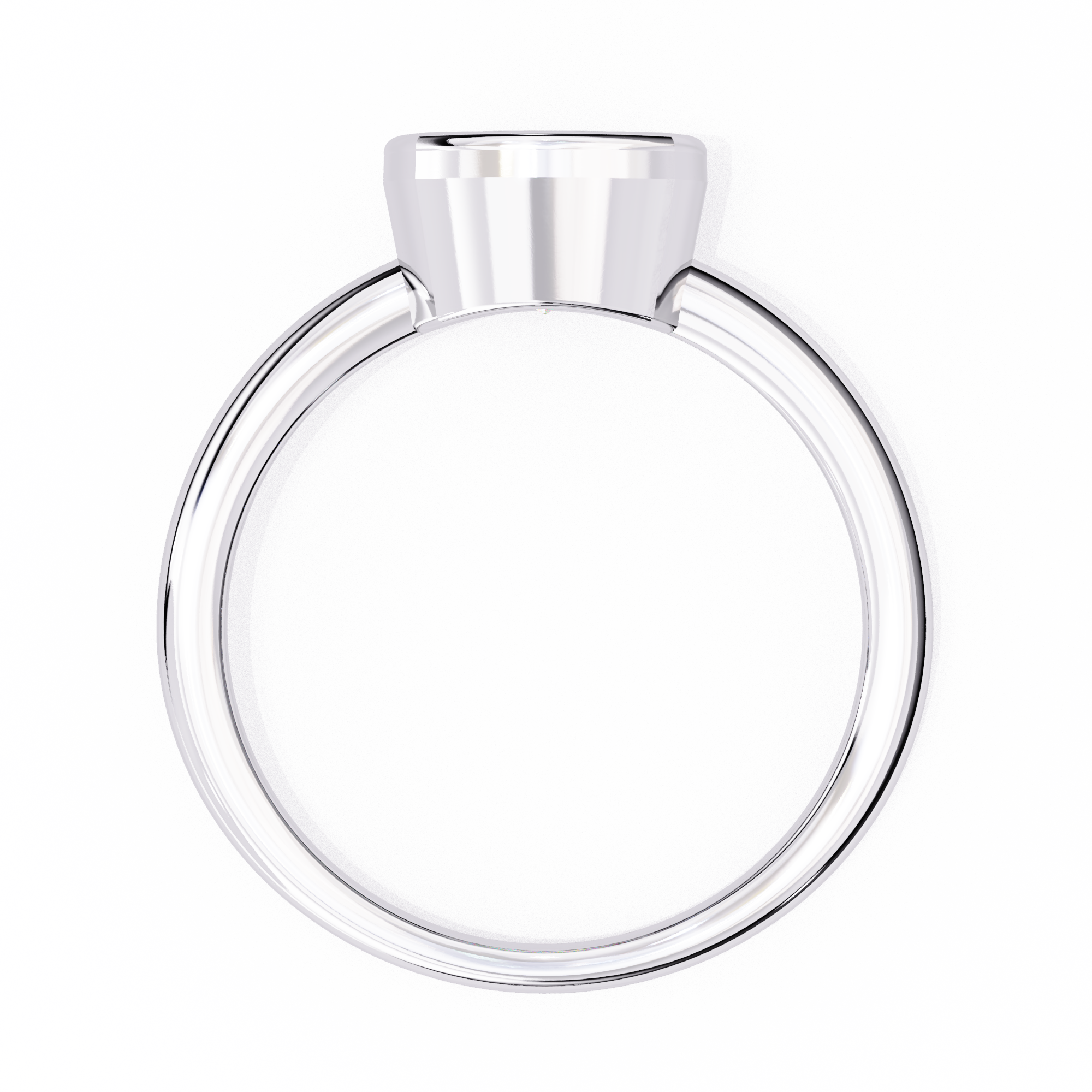 Bezel Set Cushion Solitaire Diamond Ring