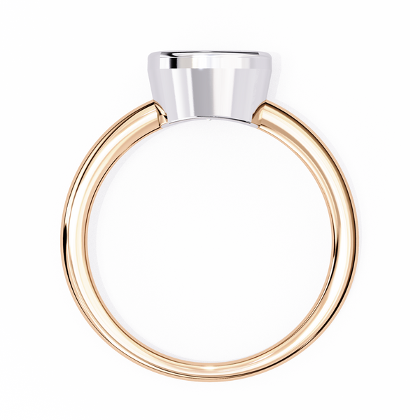 Bezel Set Cushion Solitaire Diamond Ring