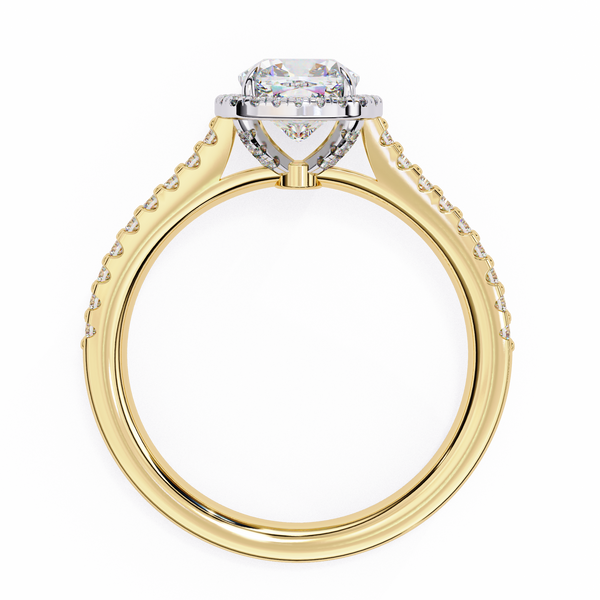 Elegant Pave Set Cushion Cut Diamond Ring