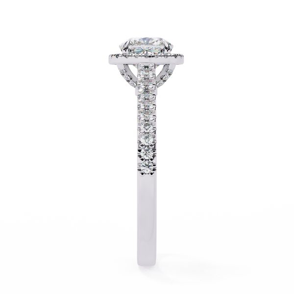 Elegant Pave Set Cushion Cut Diamond Ring