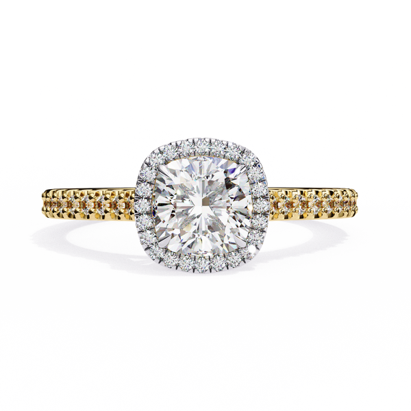 Elegant Pave Set Cushion Cut Diamond Ring