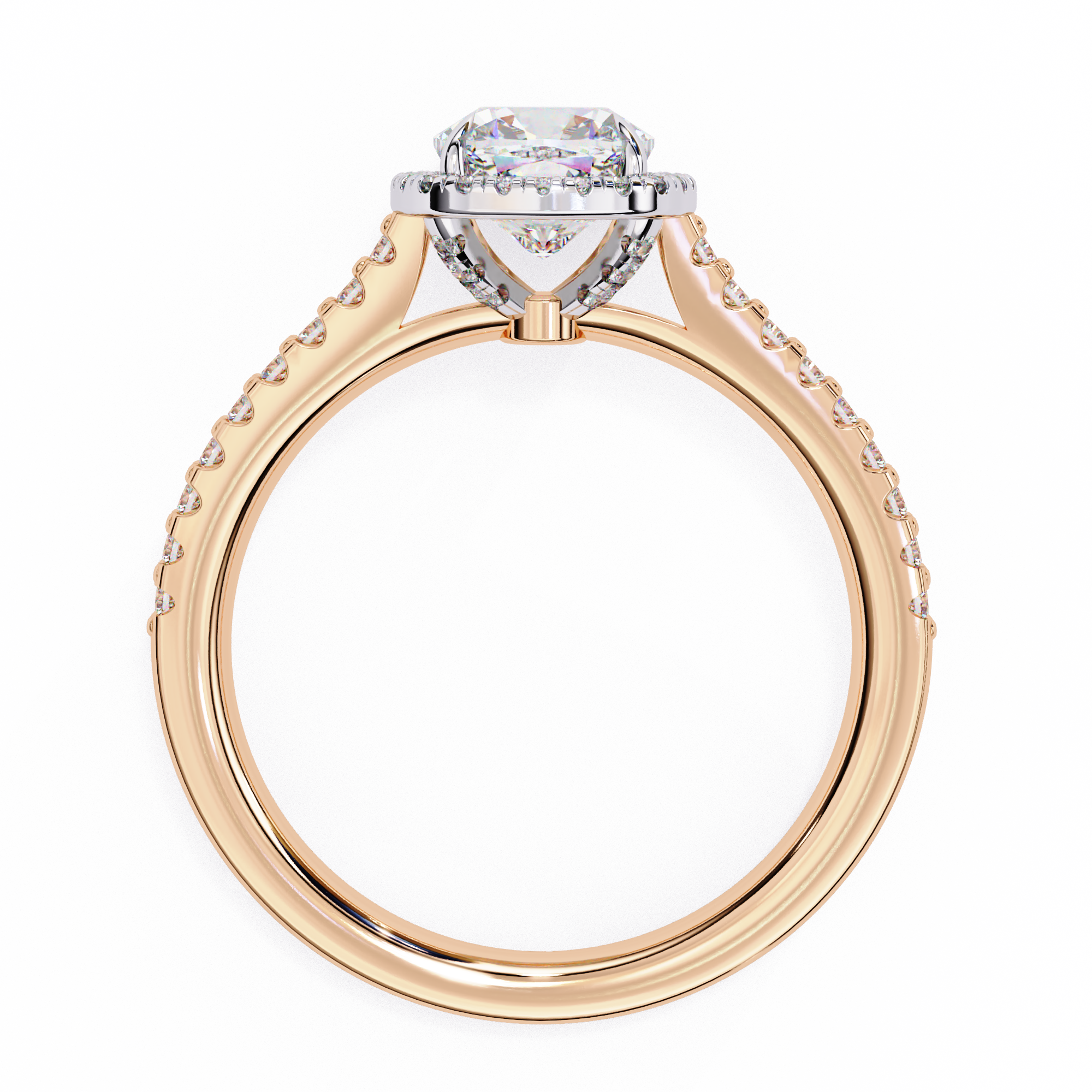 Elegant Pave Set Cushion Cut Diamond Ring