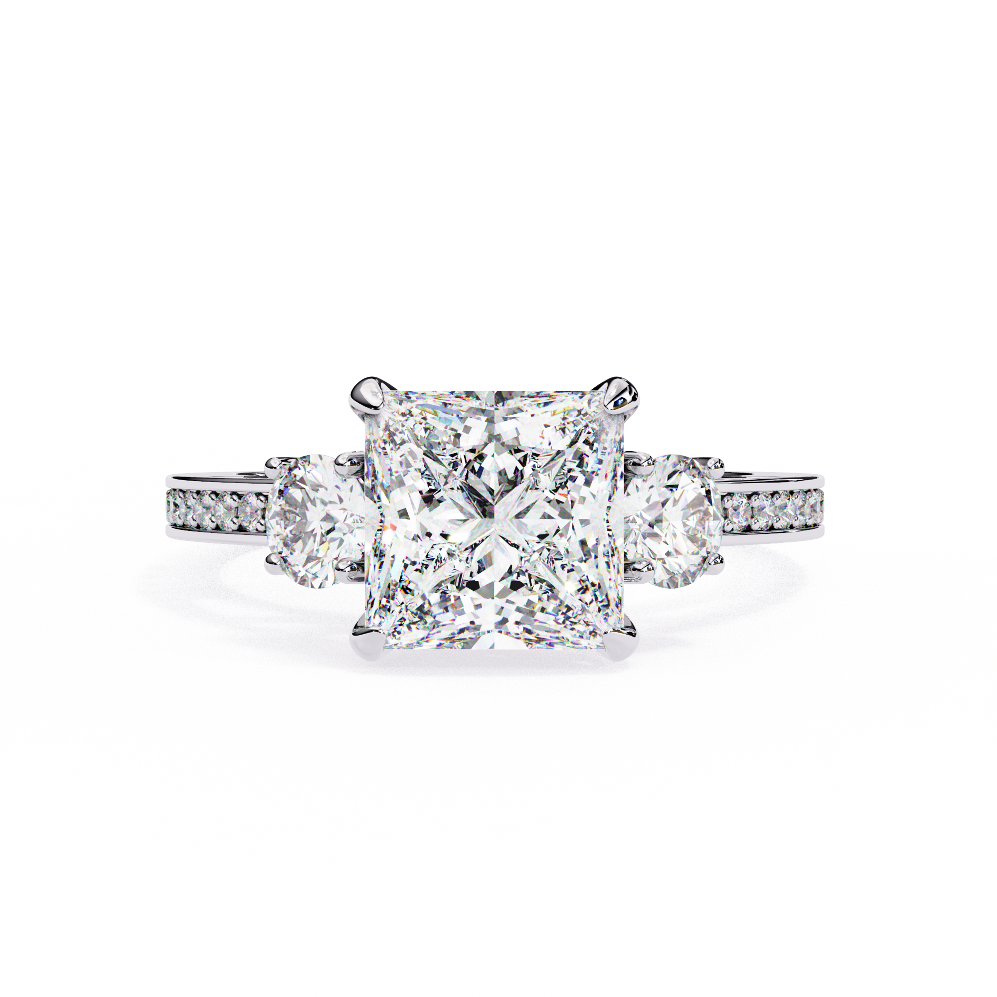 Three-Stone Sparkle A.JAFFE Engagement Ring