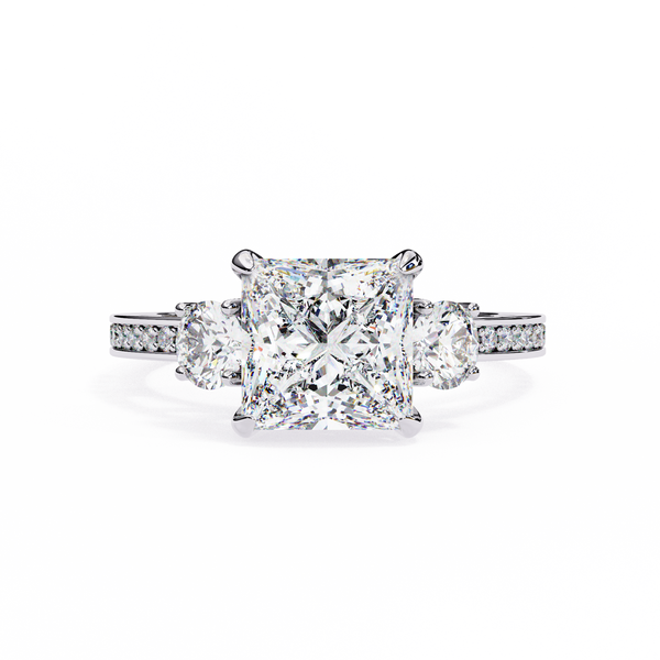 Three-Stone Sparkle A.JAFFE Engagement Ring